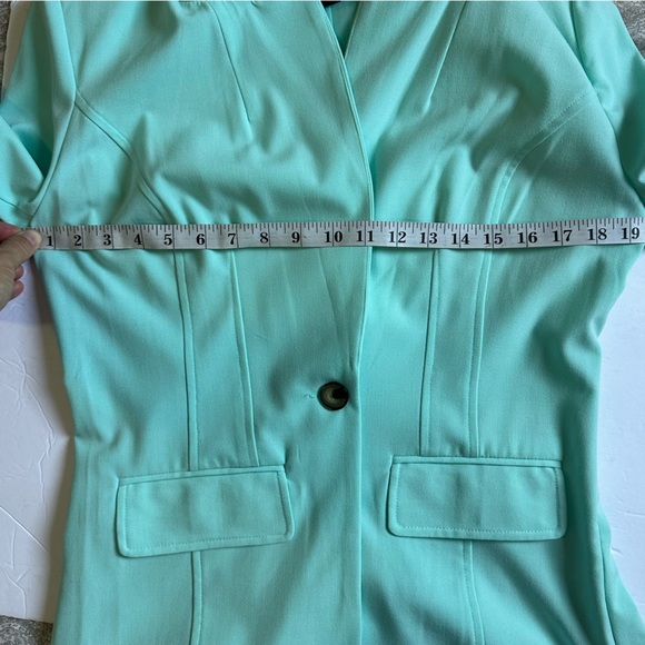 BCX Women’s Mint 3/4 Sleeve Polka Dot Cuff Single Breast Career Blazer- Large - Picture 7 of 16